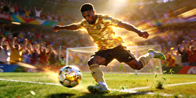 金靴奖热门球员在比赛中射门的精彩瞬间